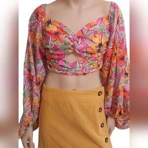 Colorful Flower Crop Top